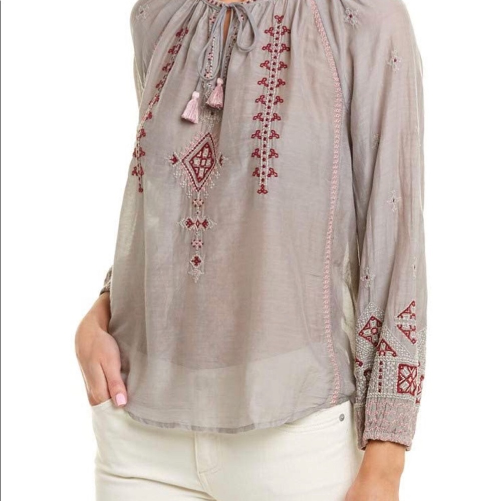Johnny Was Women’s Ava Embroidered Pullover V Neck Marrakesh Blouse Size M